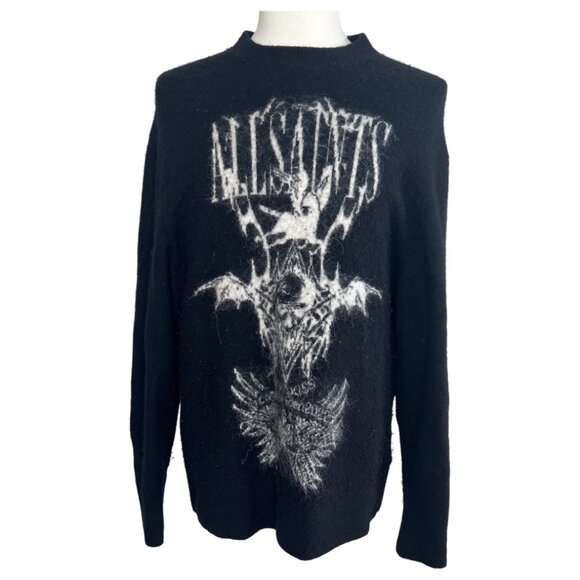 All Saints Other - Allsaints Alpaca Wool Crewneck Logo Sweater